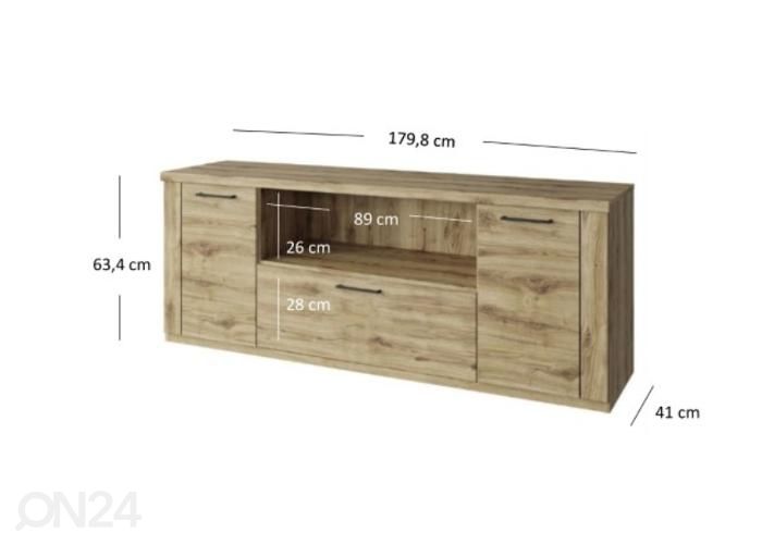 TV-taso Doorset 179,8 cm kuvasuurennos mitat