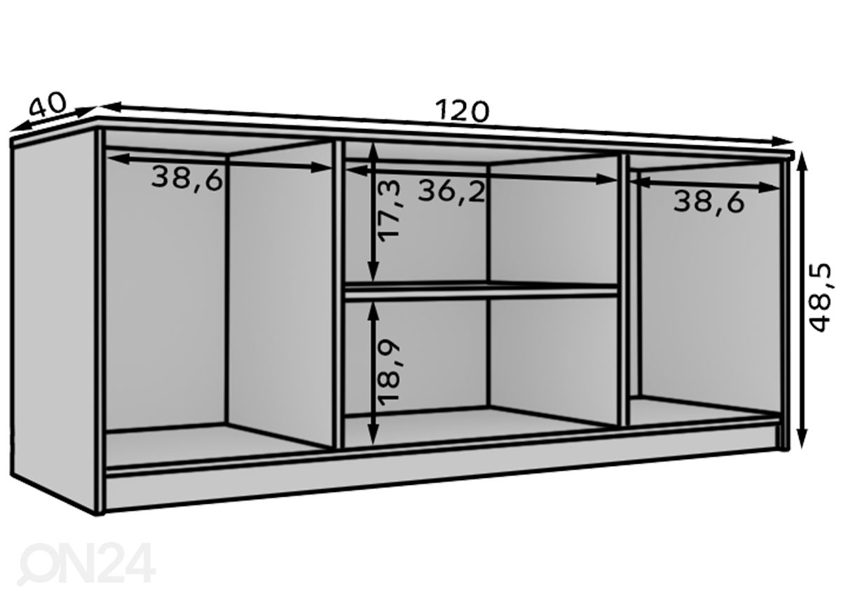 TV-taso Elk 120 cm kuvasuurennos mitat