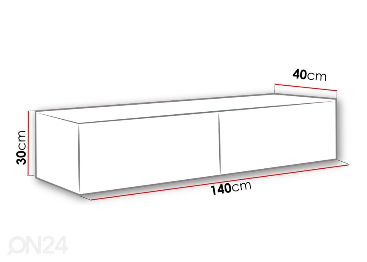 TV-taso Figo 140 cm kuvasuurennos mitat
