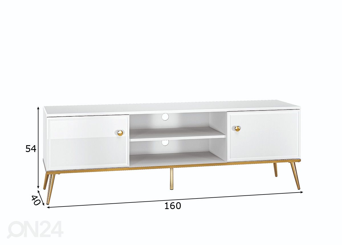 TV-taso Gloss 160 cm kuvasuurennos mitat