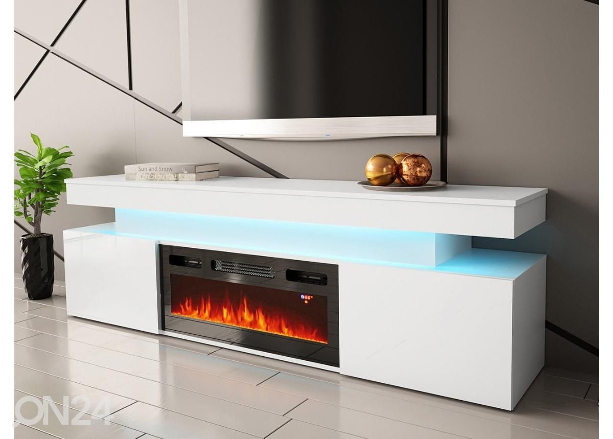 TV-taso Glossa 190 cm + sähkötakka + LED kuvasuurennos