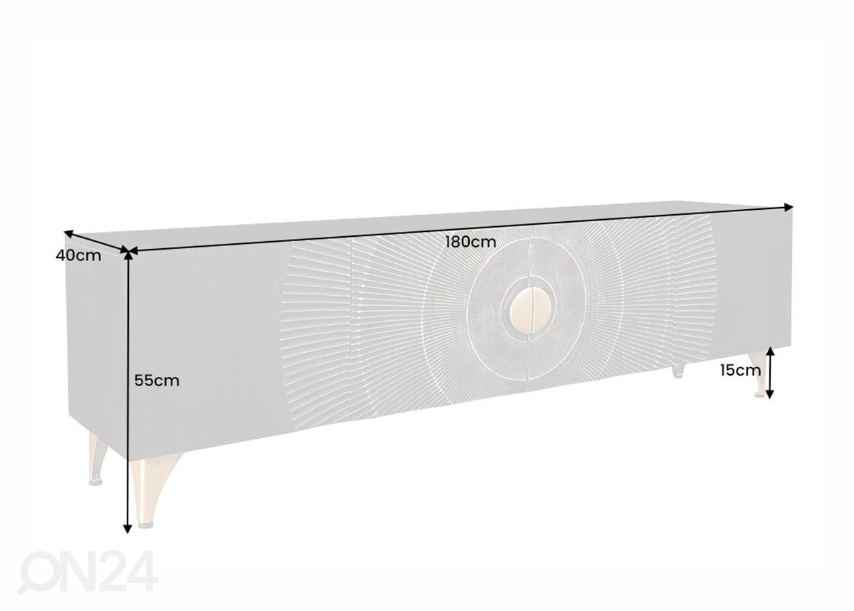 TV-taso Golden Sunset 180 cm kuvasuurennos mitat