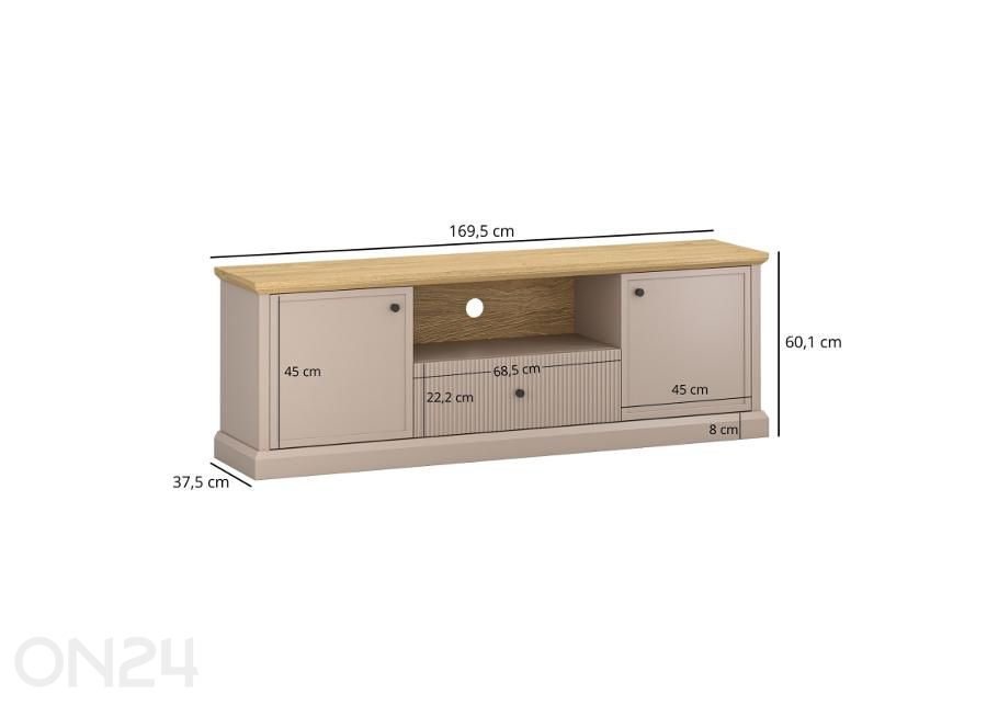 TV-taso Idello 169,5 cm kuvasuurennos mitat