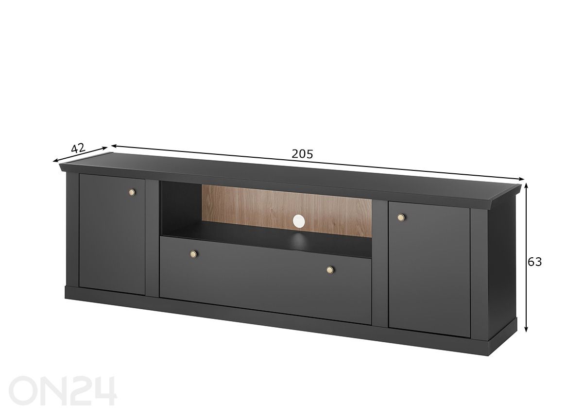 TV-taso Lincoln 205 cm kuvasuurennos mitat