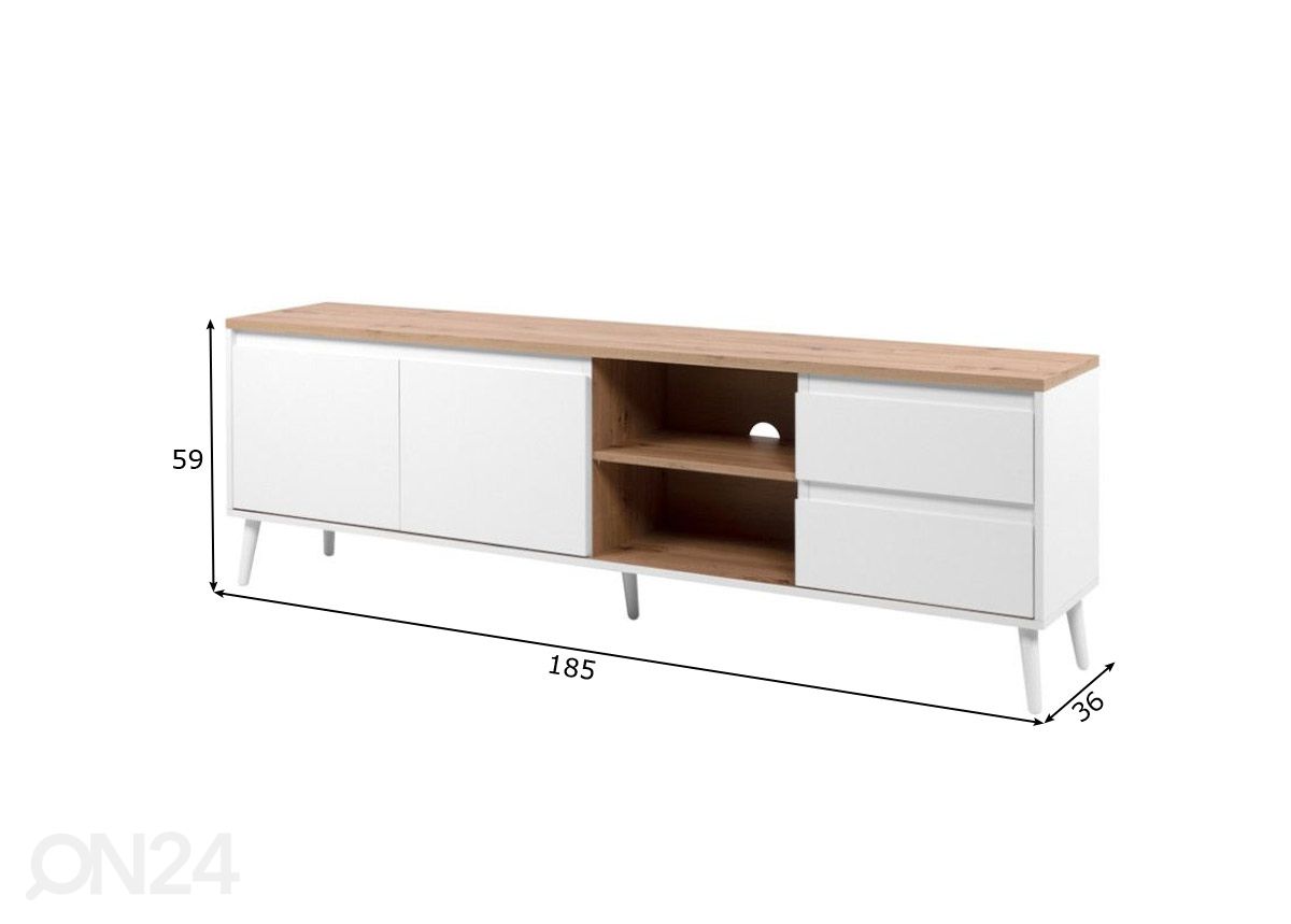 TV-taso Linz 185 cm kuvasuurennos mitat