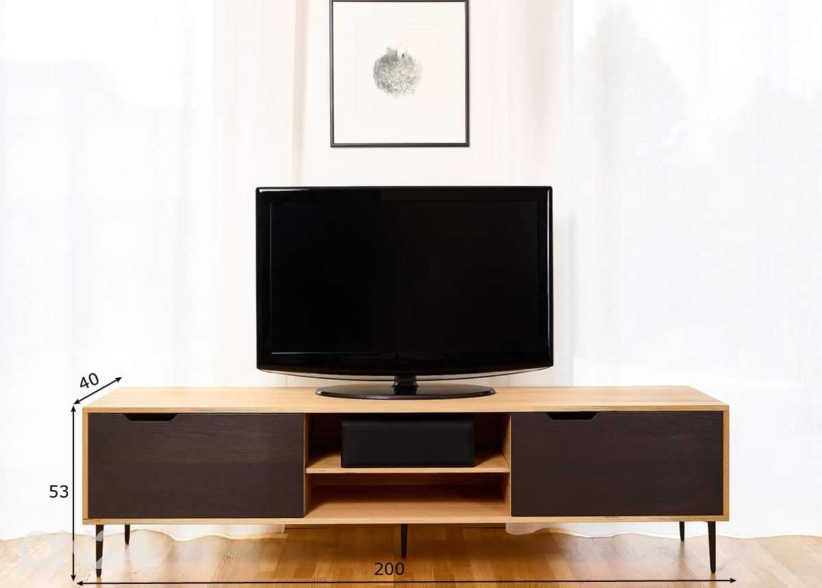 TV-taso liukuovilla Noble 200 cm kuvasuurennos mitat