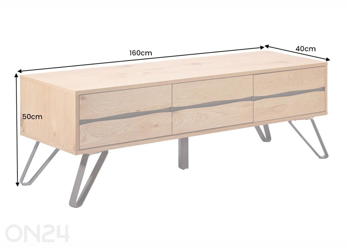 TV-taso Living Edge kuvasuurennos mitat