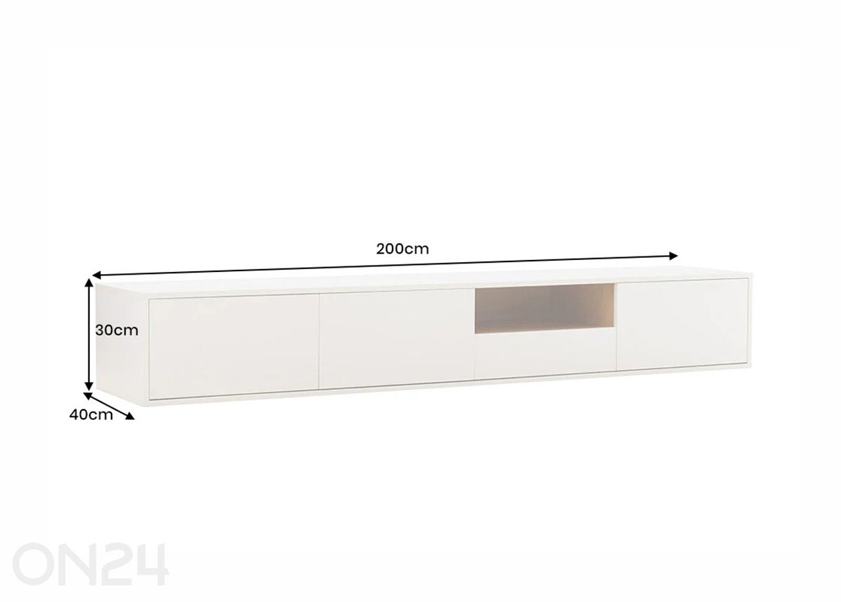 TV-taso Loft 200 cm kuvasuurennos mitat