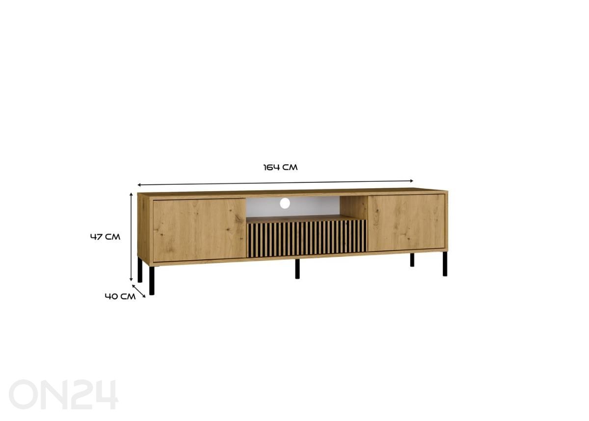 TV-taso Loire II 164 cm kuvasuurennos mitat