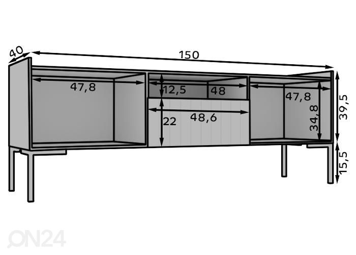 TV-taso Lubim 140 cm kuvasuurennos mitat