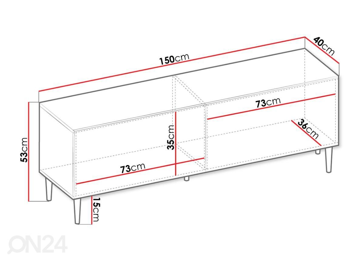 TV-taso Lucky 150 cm kuvasuurennos mitat