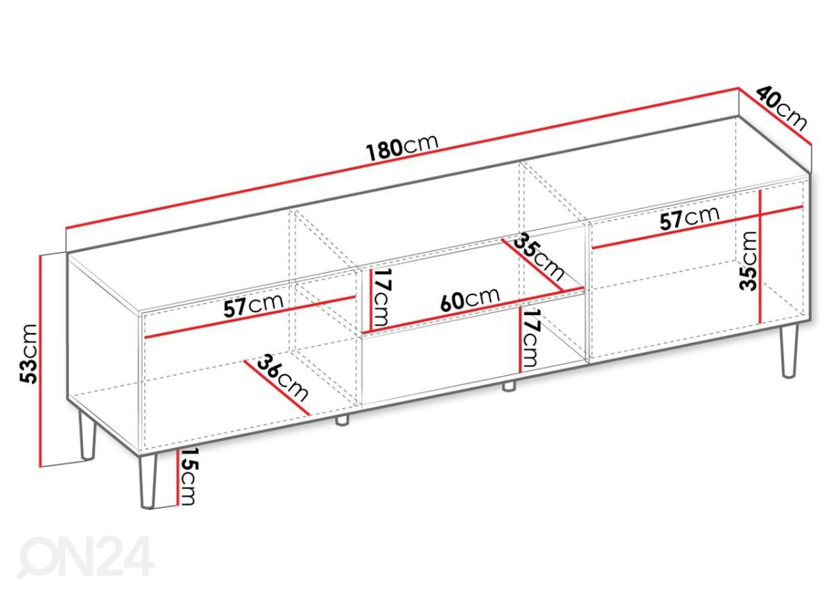 TV-taso Lucky 180 cm kuvasuurennos mitat