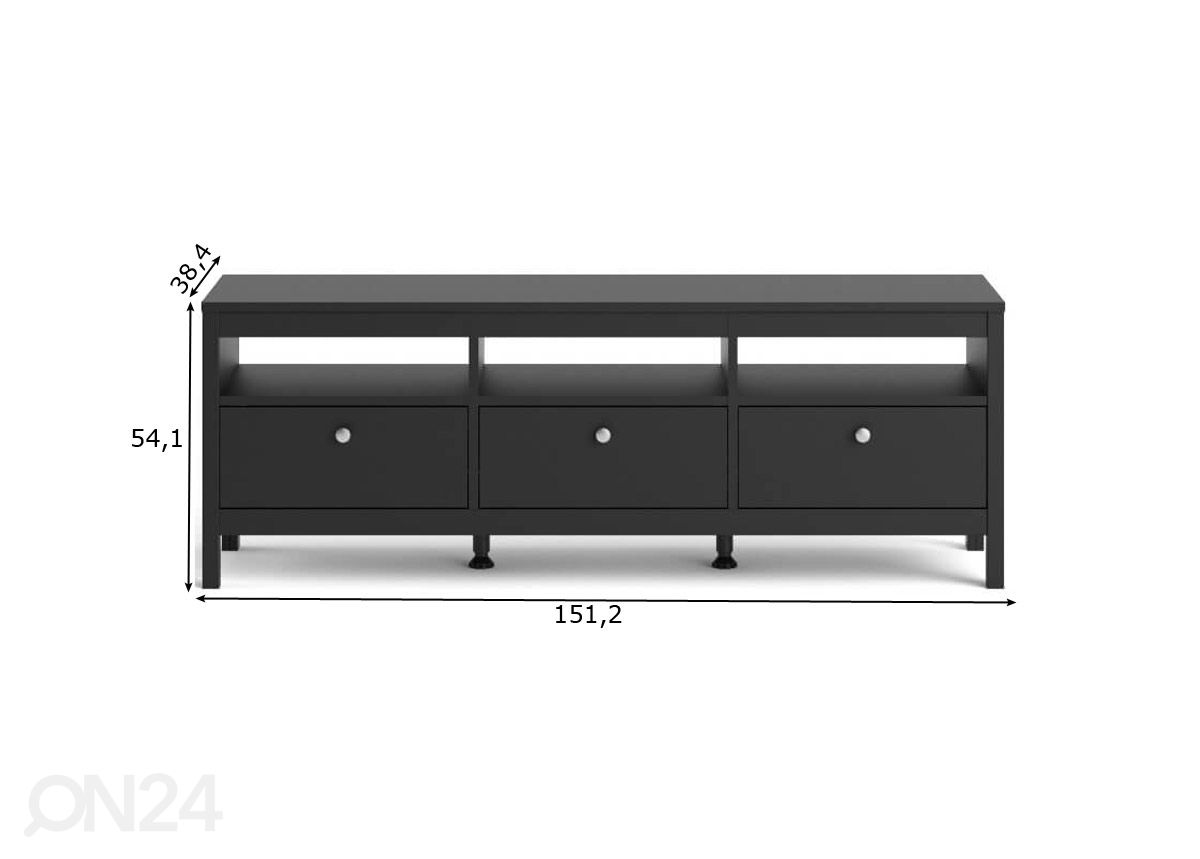 TV-taso Madrid 151 cm kuvasuurennos mitat