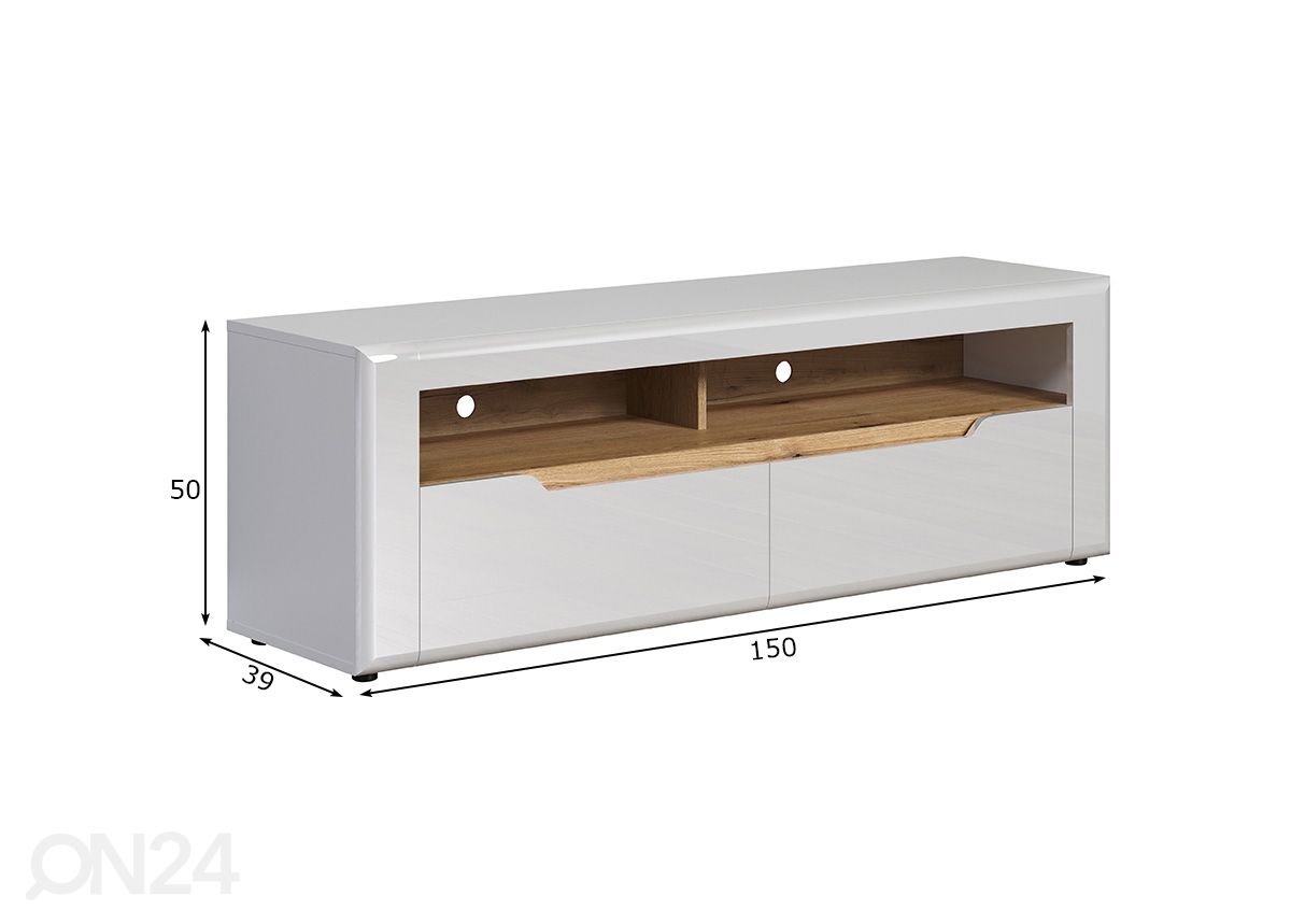 TV-taso Marlon 150 cm kuvasuurennos mitat