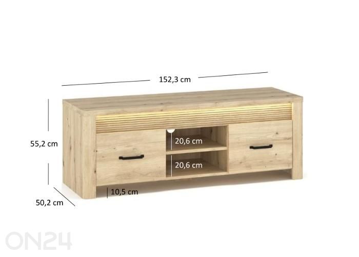 TV-taso Moris 152,3 cm + LED kuvasuurennos mitat