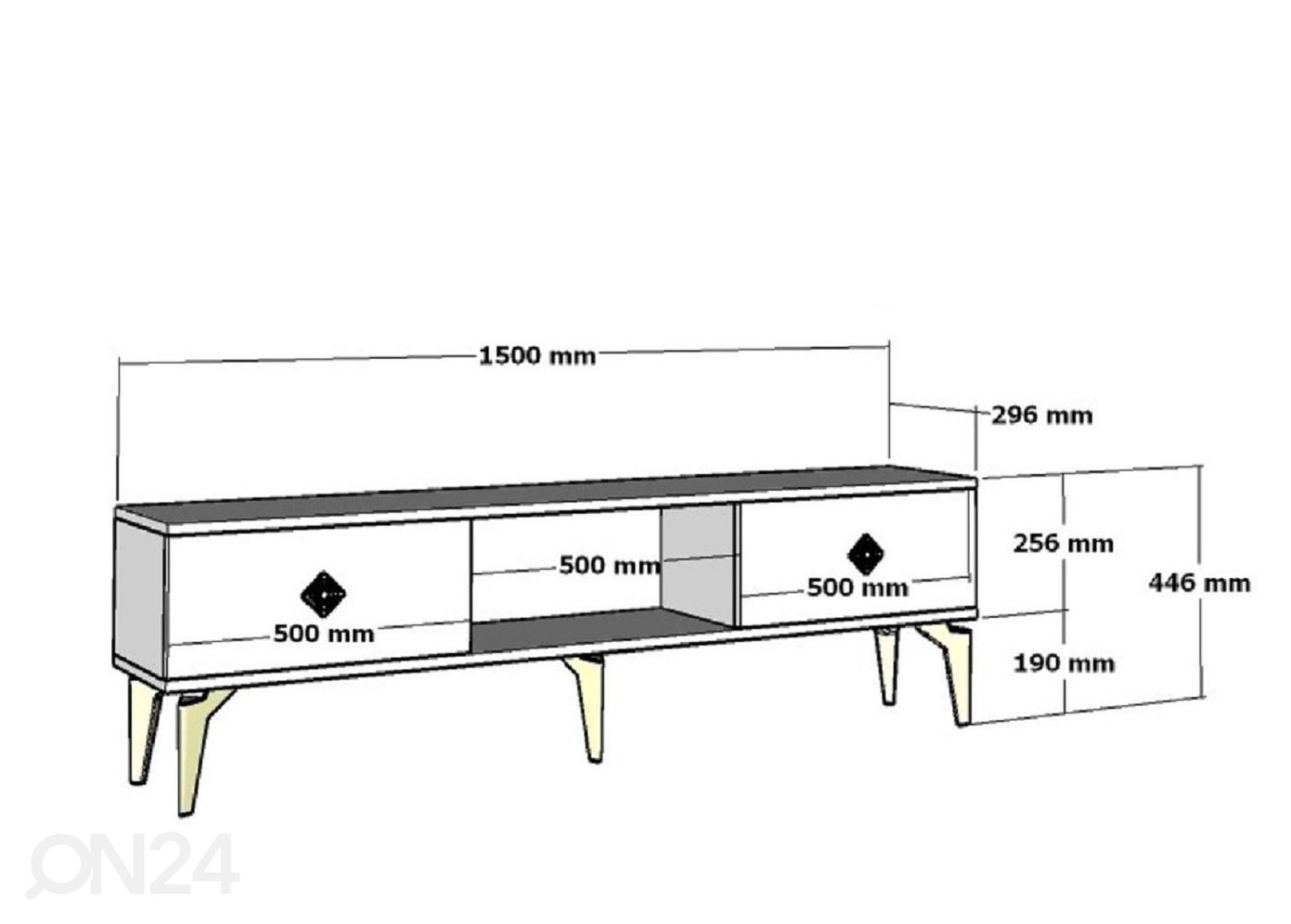 TV-taso Noora 150 cm kuvasuurennos mitat