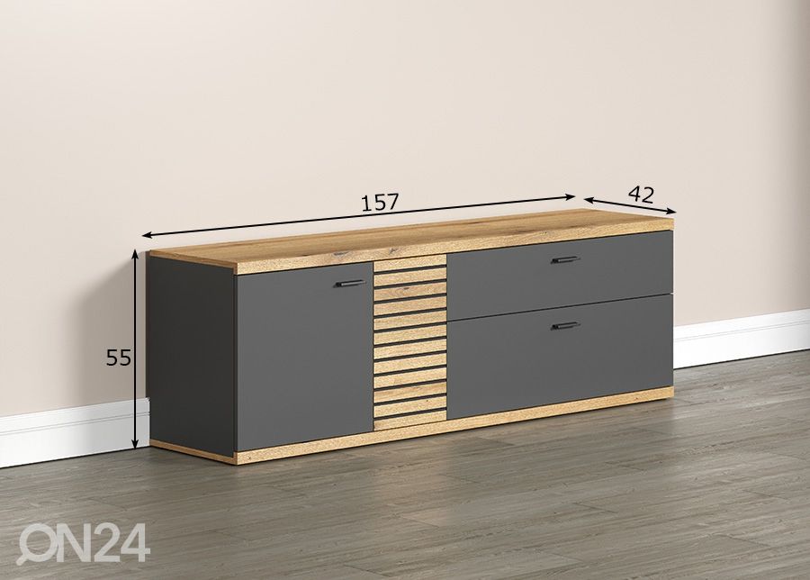 TV-taso Norris 157 cm kuvasuurennos mitat