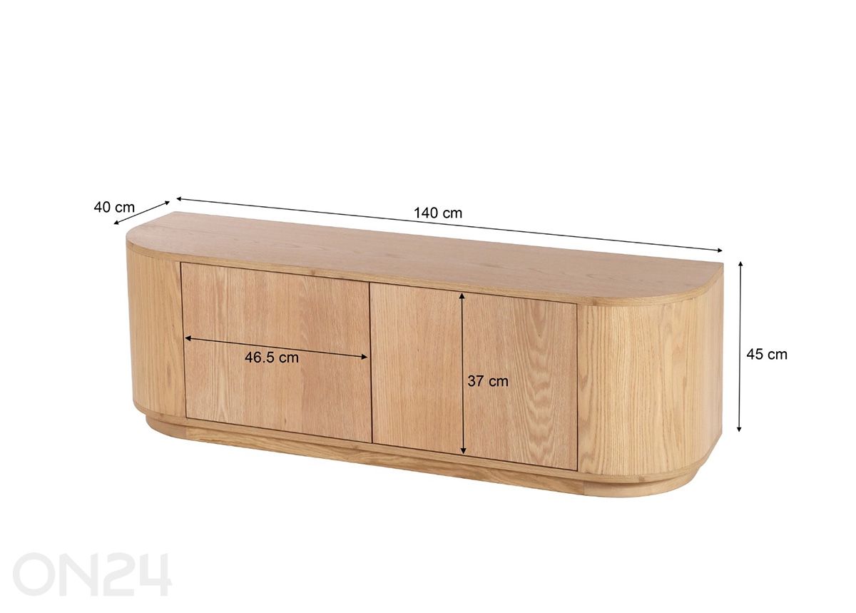 TV-taso Novero 140 cm kuvasuurennos mitat