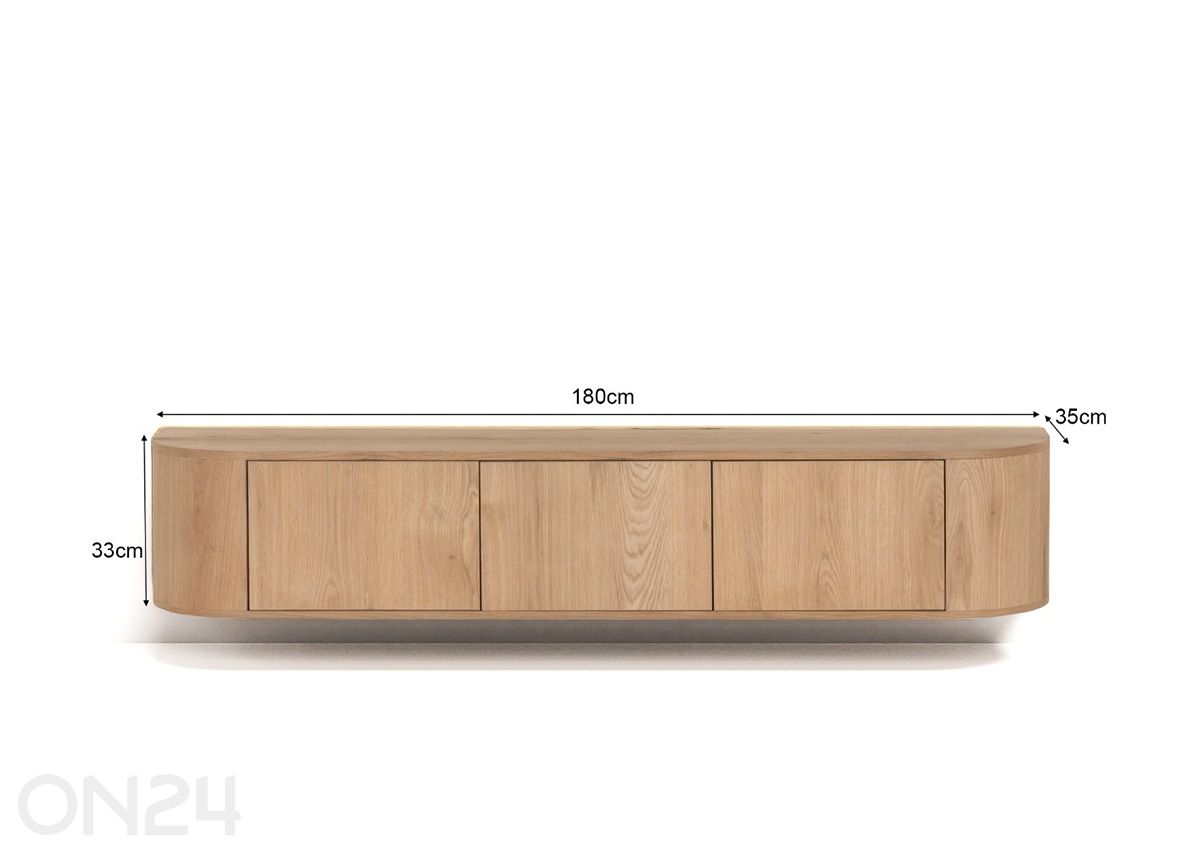 TV-taso Novero 180 cm kuvasuurennos mitat