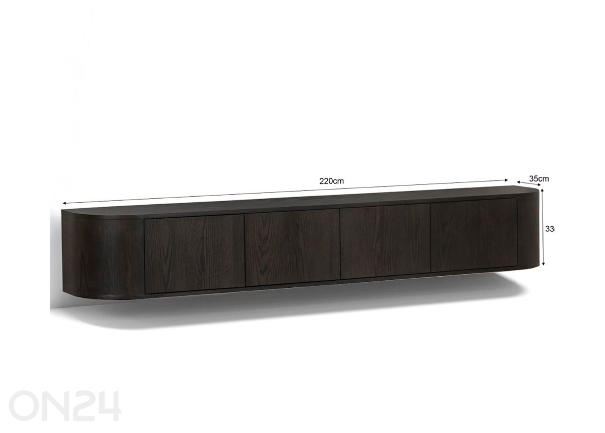 TV-taso Novero 220 cm kuvasuurennos mitat