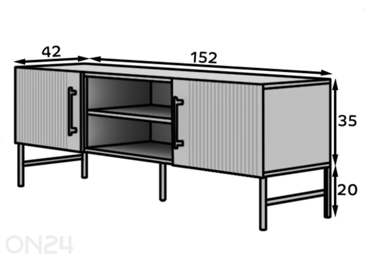 TV-taso Omaha 152 cm kuvasuurennos mitat