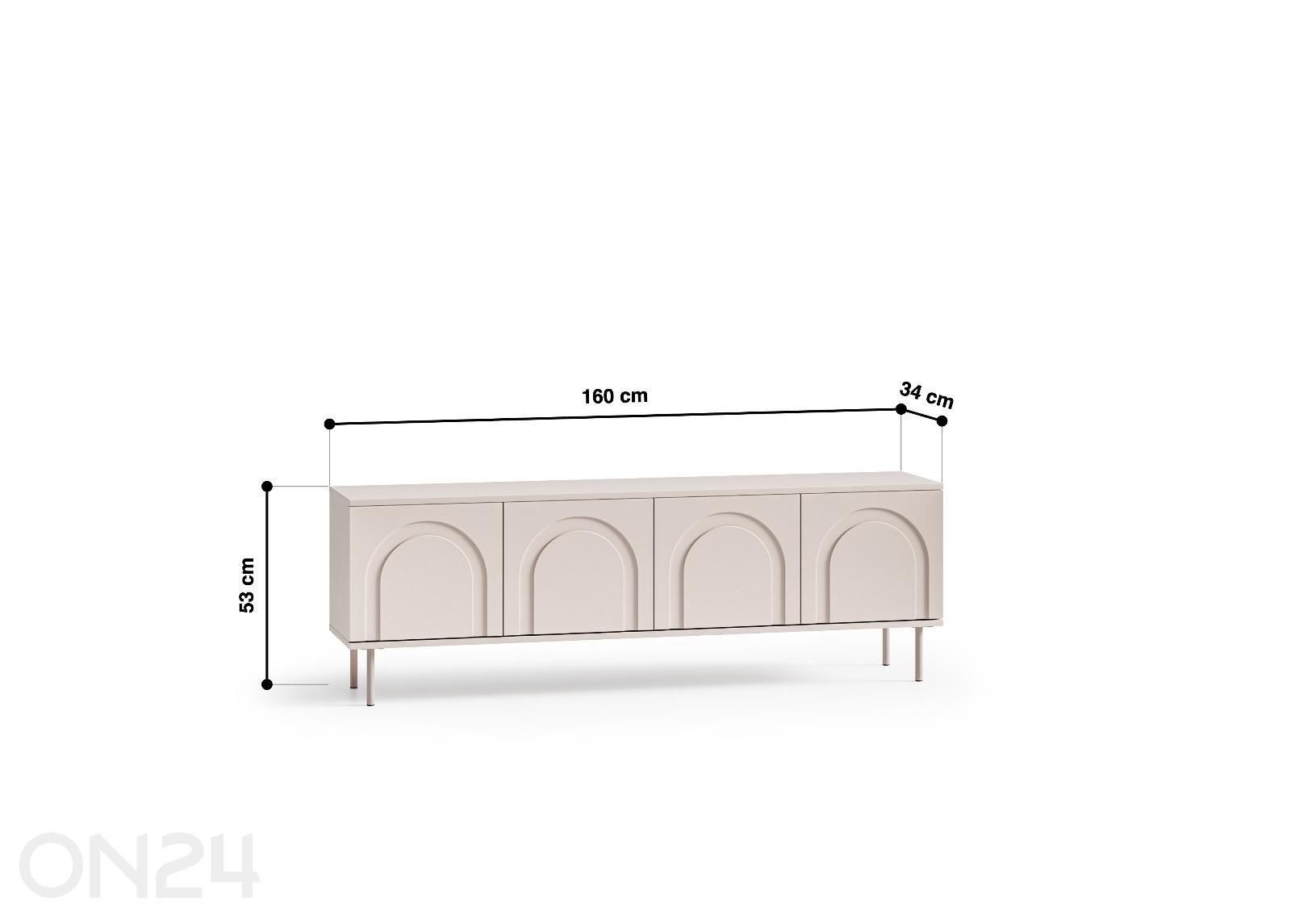 TV-taso Orvella 160 cm kuvasuurennos mitat