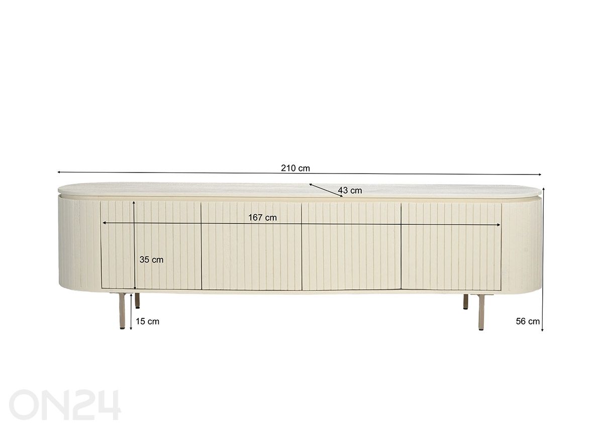TV-taso Patou 210 cm kuvasuurennos mitat