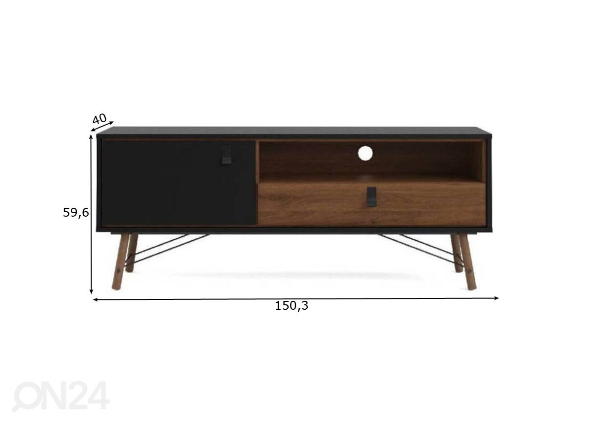 TV-taso Ry 150 cm kuvasuurennos mitat