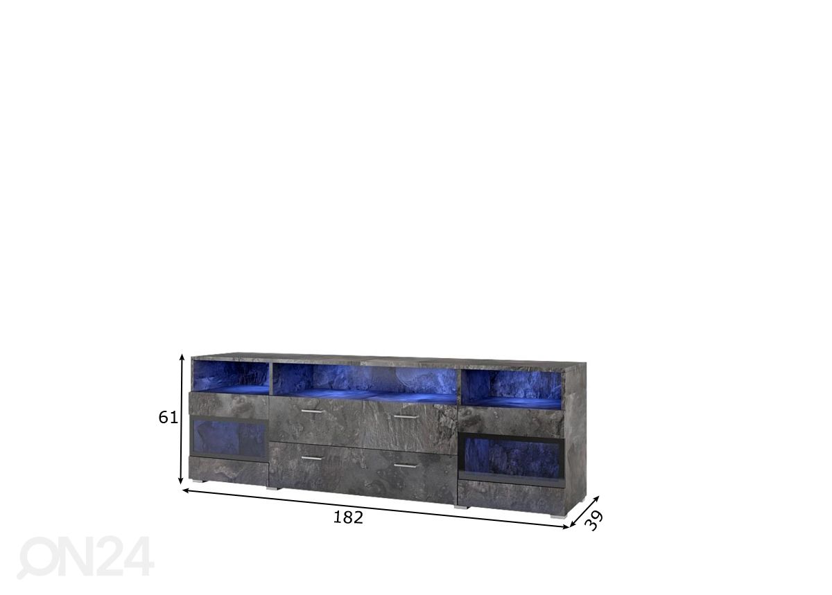 TV-taso Saara 182 cm, schiefer kuvasuurennos mitat