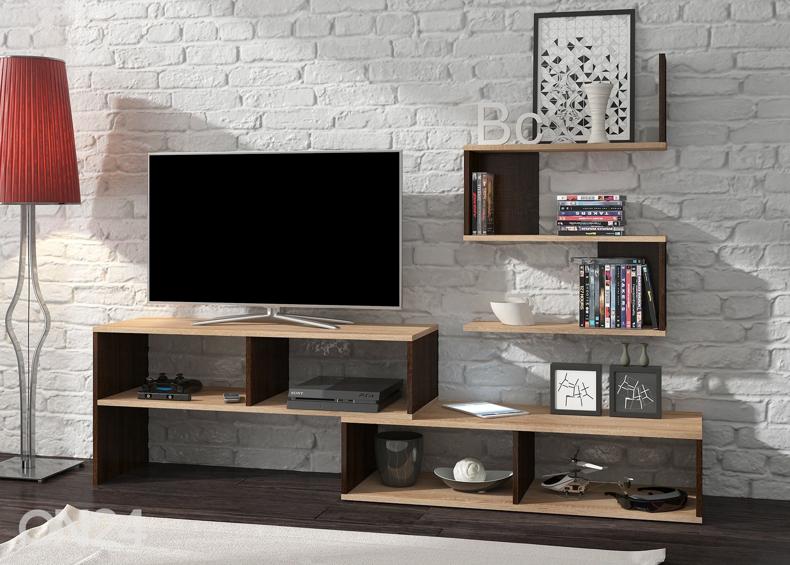 TV-taso + seinähylly 185 cm kuvasuurennos