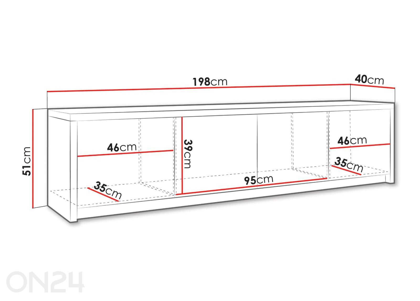 TV-taso Solid 4D kuvasuurennos mitat