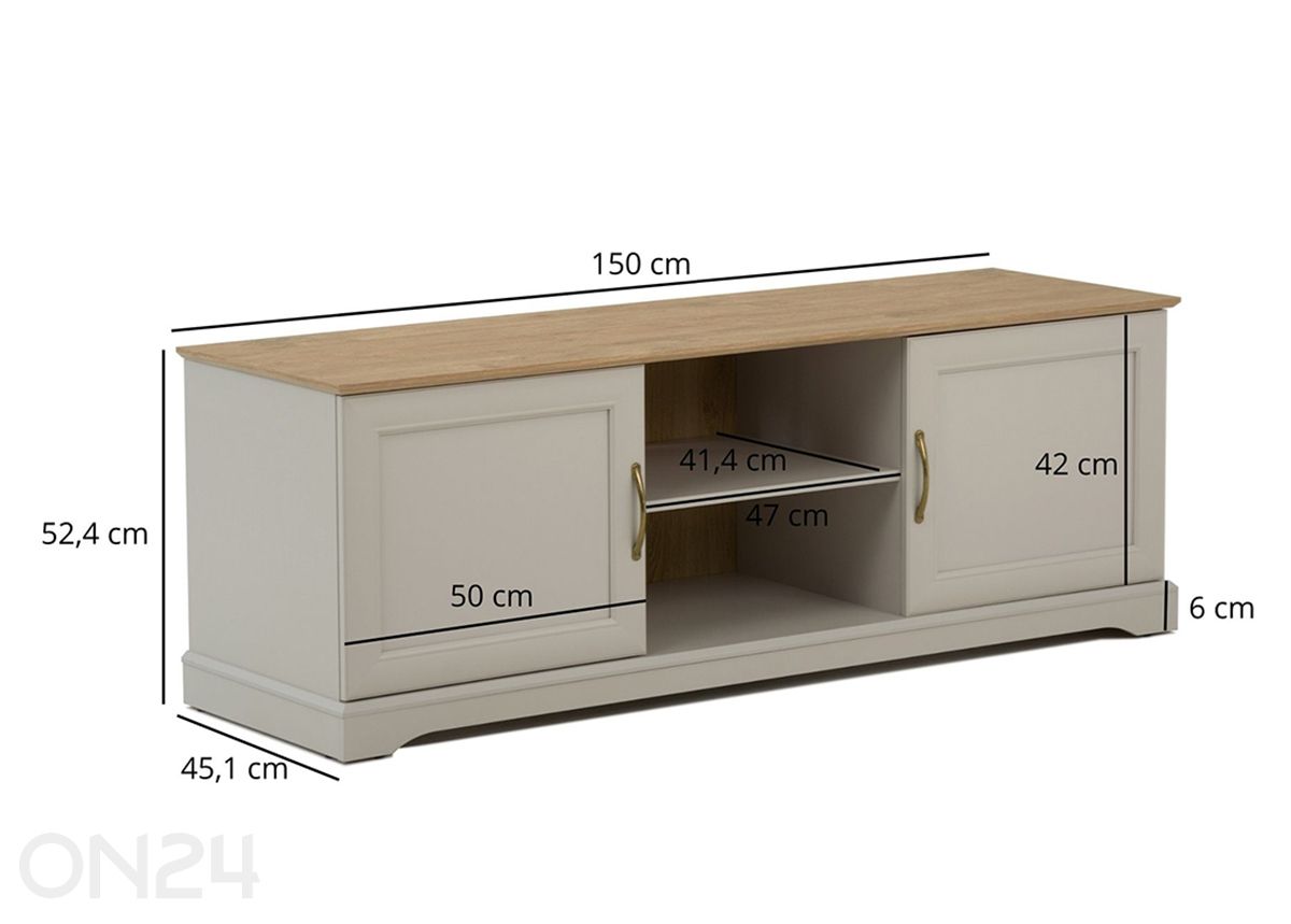 TV-taso Soretto 150 cm kuvasuurennos mitat