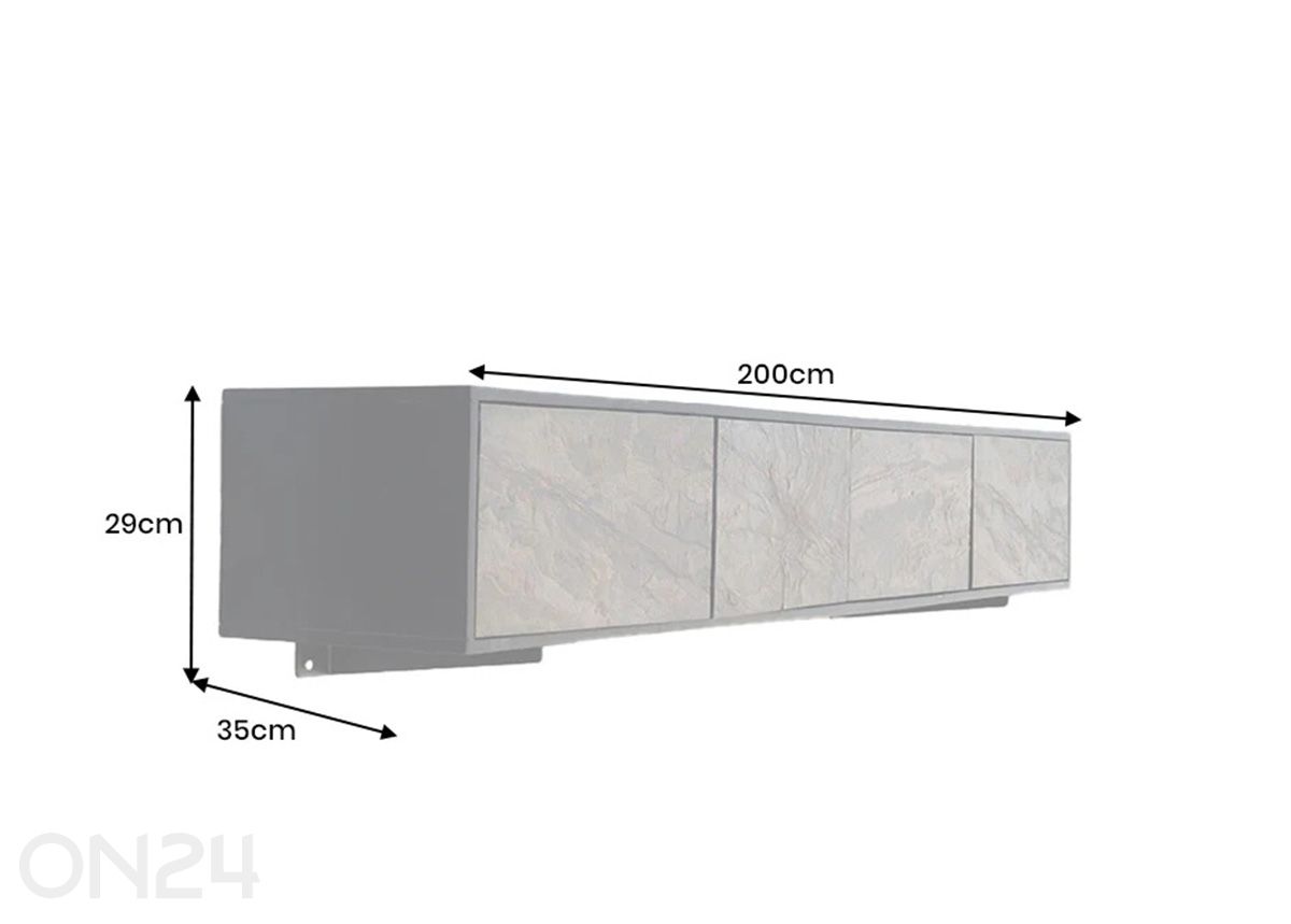 TV-taso Soul 200 cm kuvasuurennos mitat
