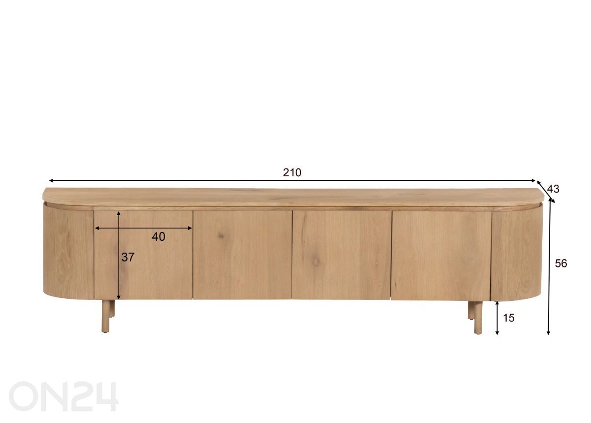 TV-taso Tobago 210 cm kuvasuurennos mitat