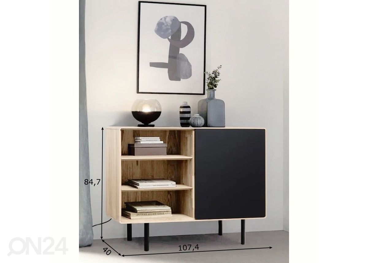 TV-taso Tokyo 107 cm, valkoinen öljy kuvasuurennos mitat