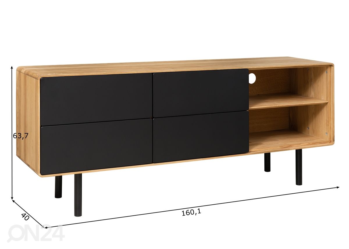 TV-taso Tokyo 160 cm kuvasuurennos mitat