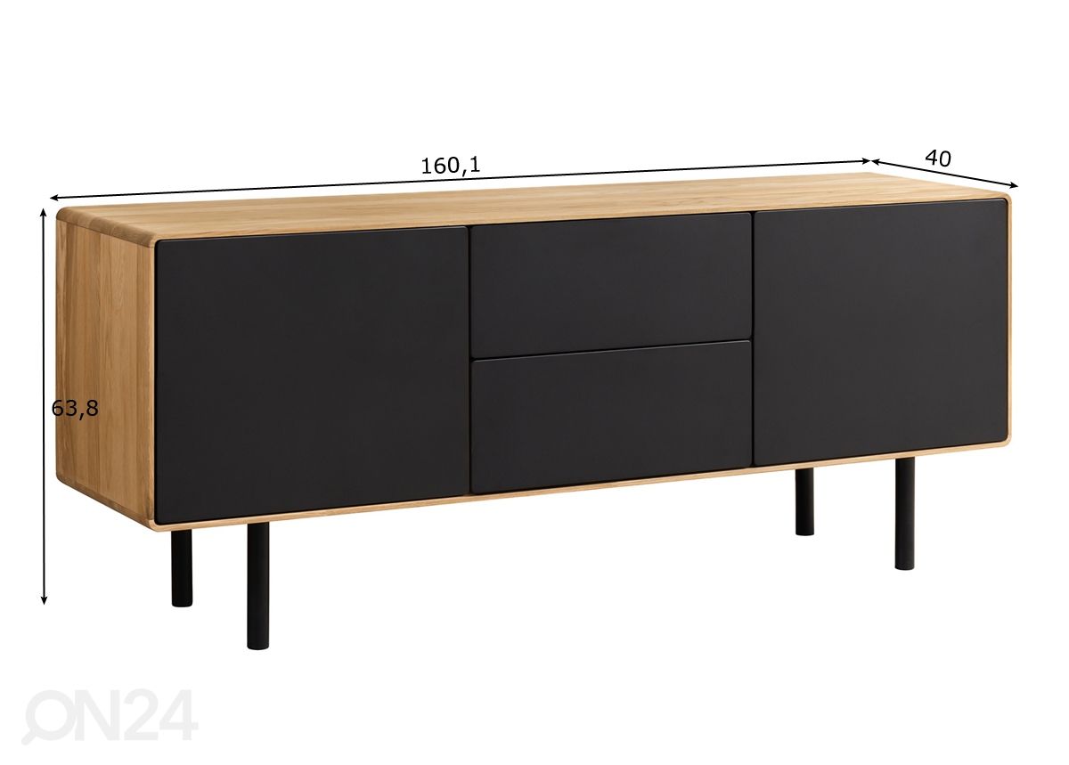 TV-taso Tokyo 160 cm kuvasuurennos mitat