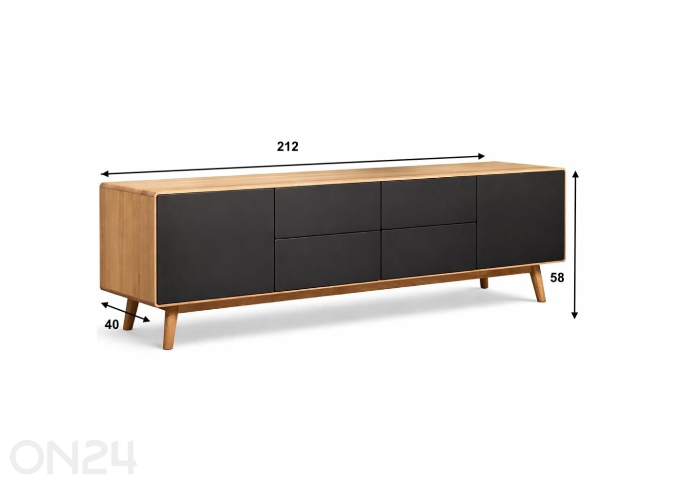 TV-taso Tokyo 212 cm kuvasuurennos mitat