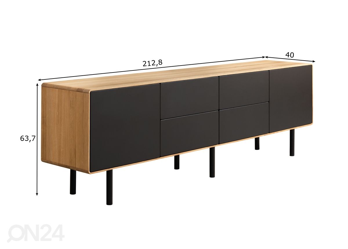 TV-taso Tokyo 213 cm kuvasuurennos mitat