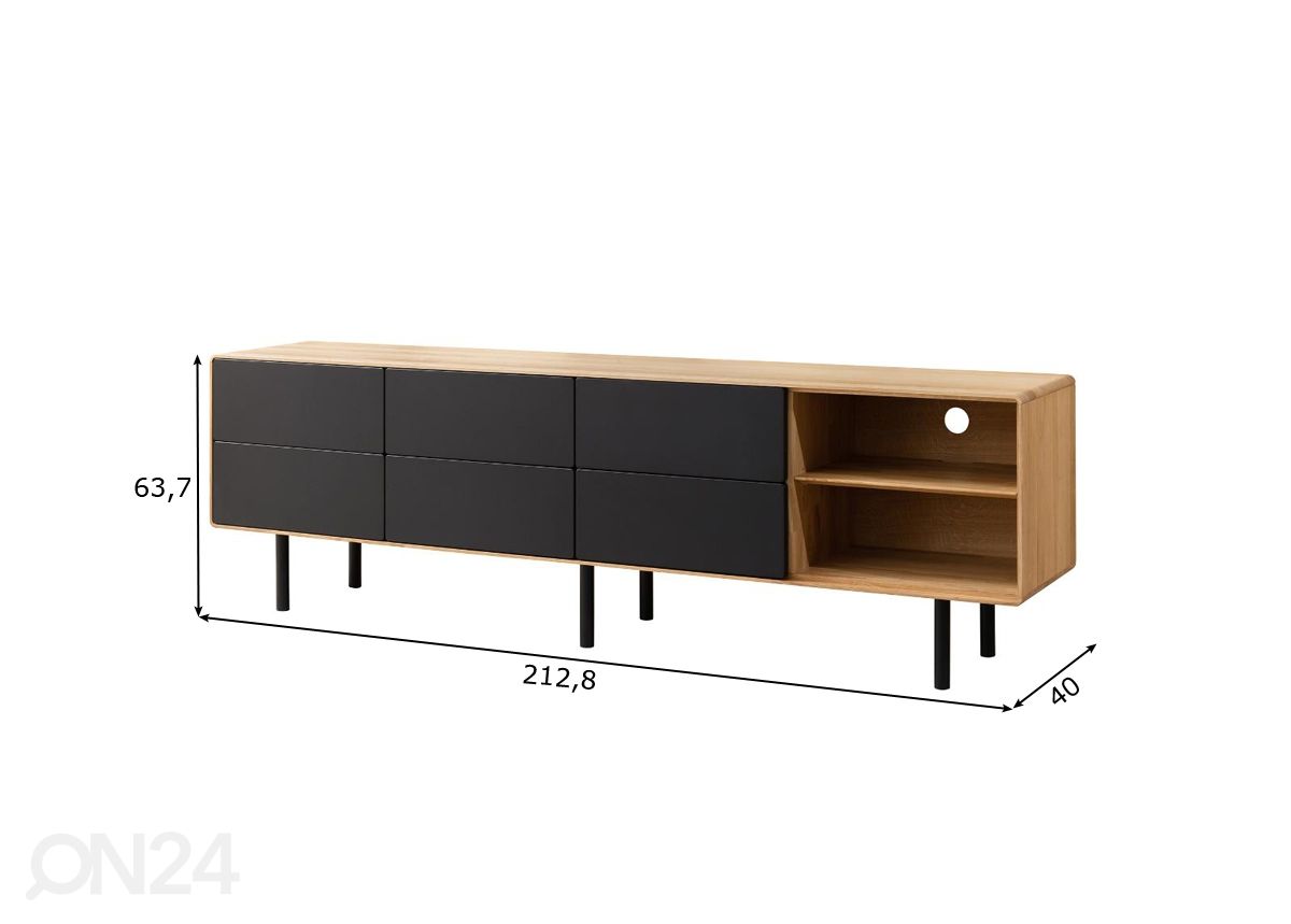 TV-taso Tokyo 213 cm kuvasuurennos mitat