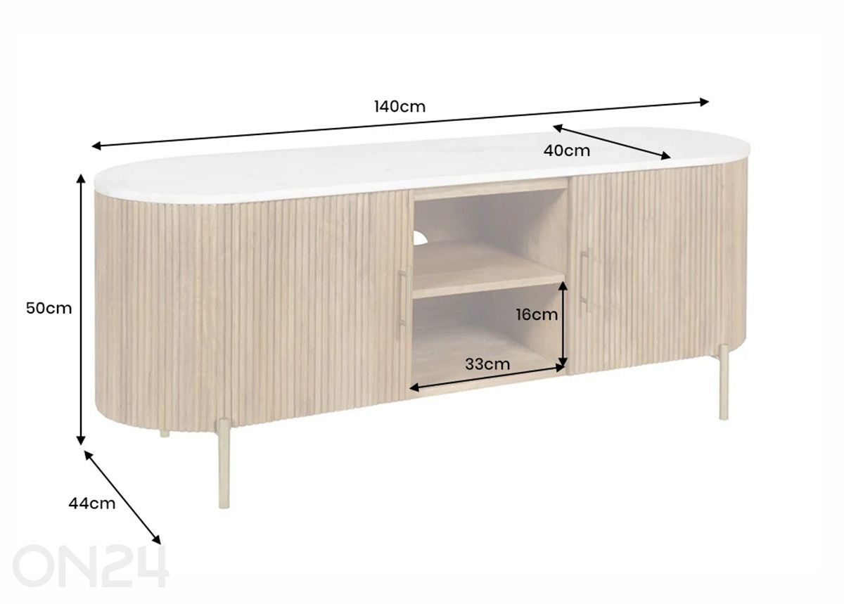 TV-taso Tres Chic kuvasuurennos mitat