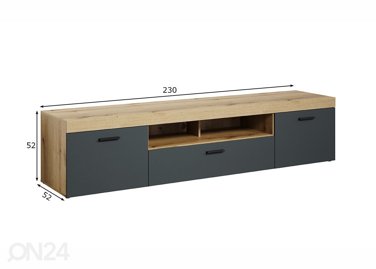 TV-taso Tyler 230 cm kuvasuurennos mitat