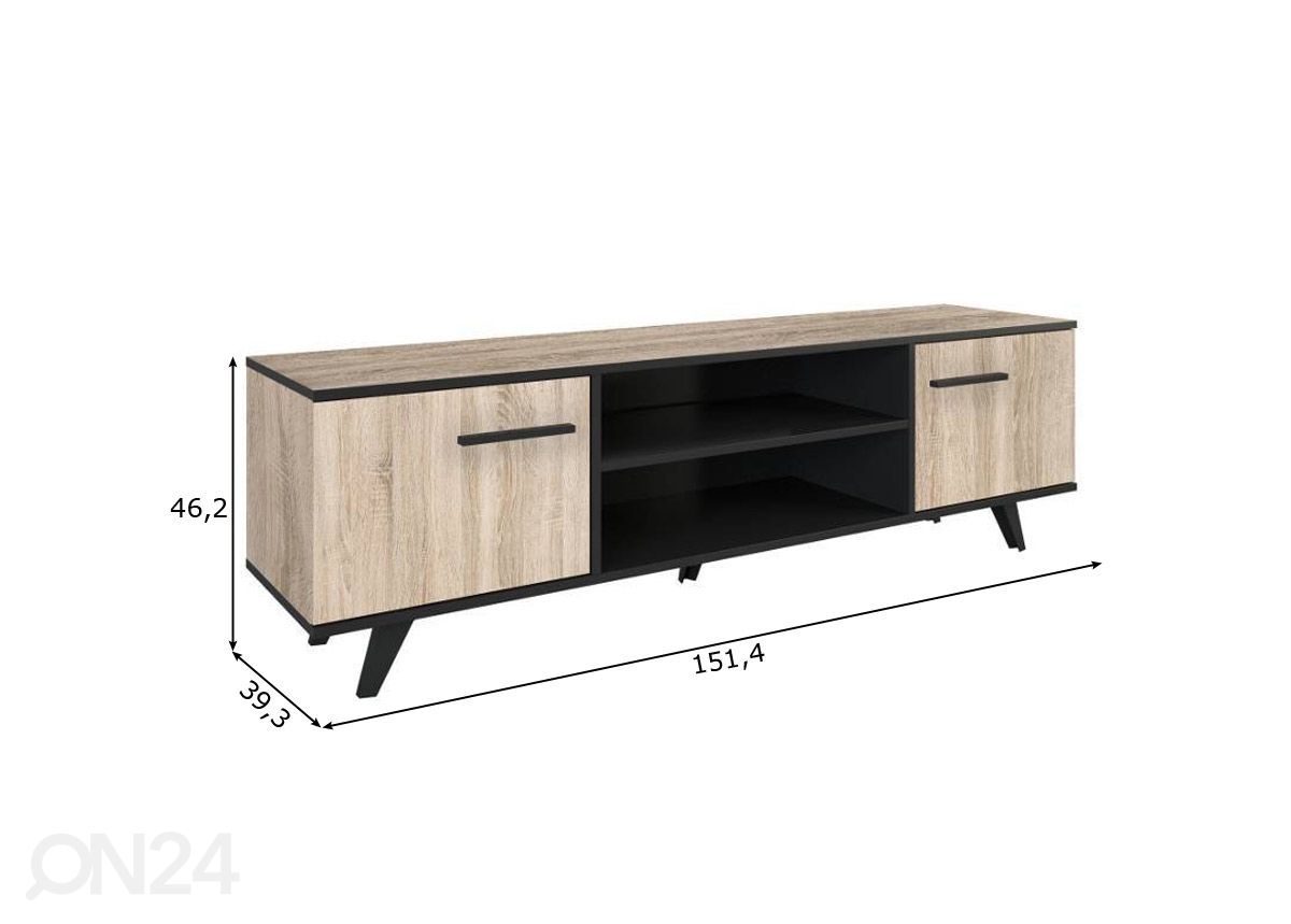 TV-taso Wayne 151,4 cm kuvasuurennos mitat