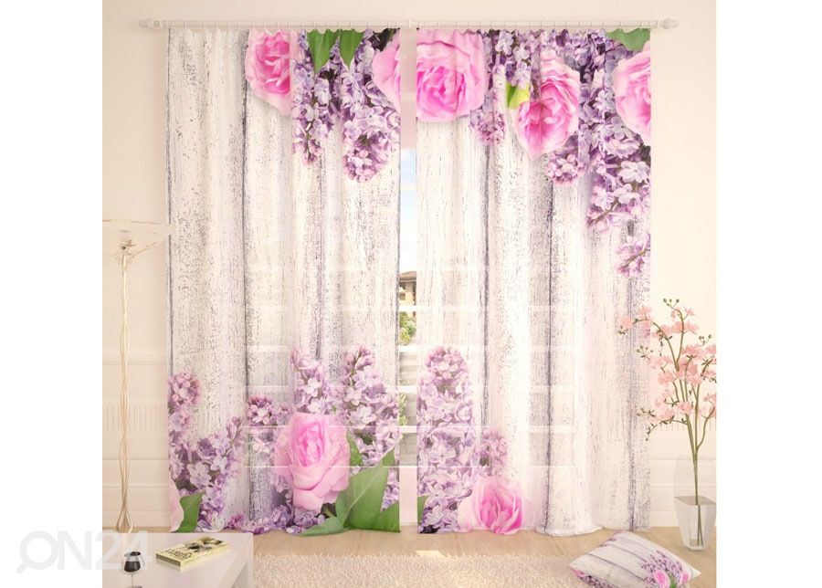 Tylliverho Pink Flowers 400x260 cm kuvasuurennos