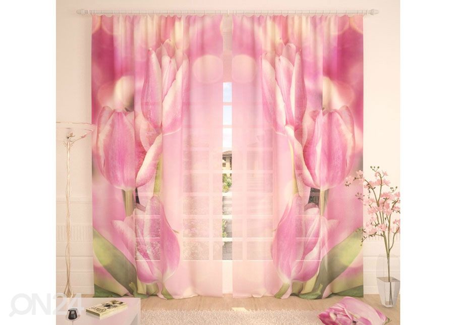 Tylliverho Pink Tulips 400x260 cm kuvasuurennos