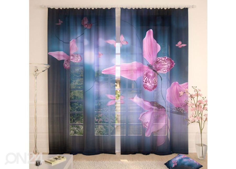 Tylliverho Purple Butterflies 400x260 cm kuvasuurennos