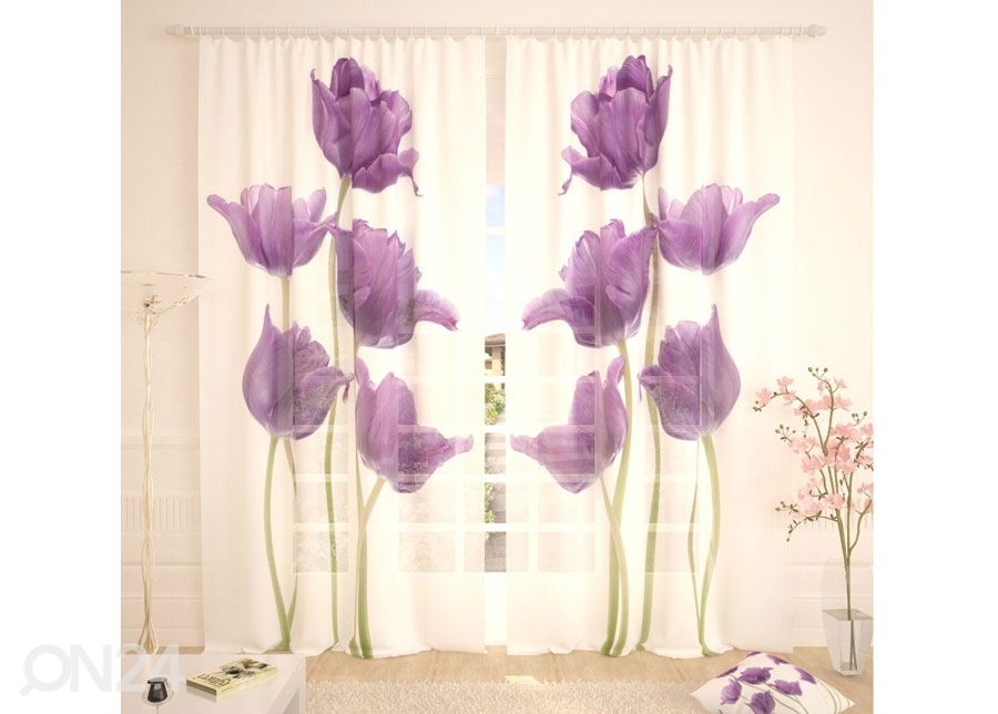 Tylliverho Purple Tulips 400x260 cm kuvasuurennos