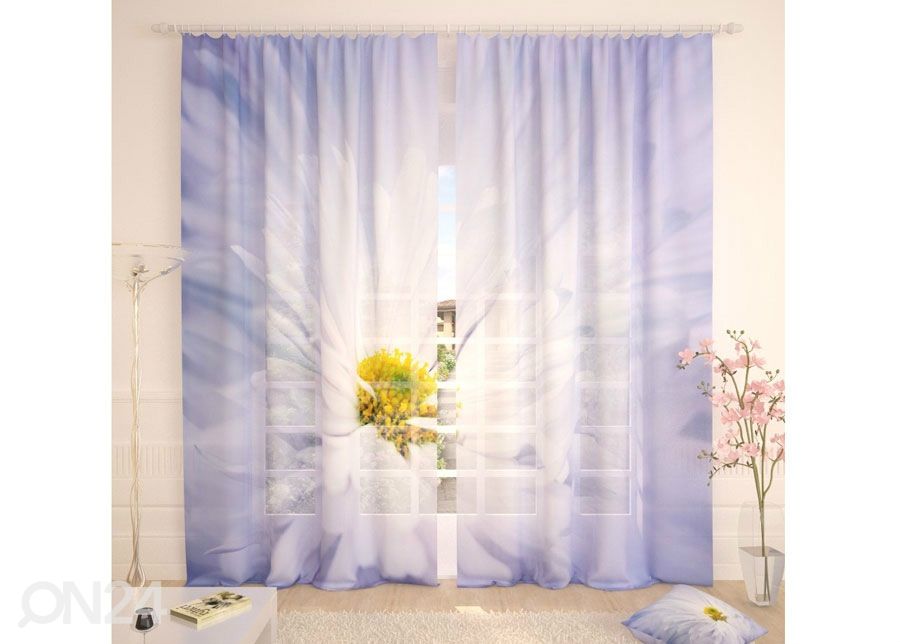 Tylliverhot White Big Flower 400x260 cm kuvasuurennos