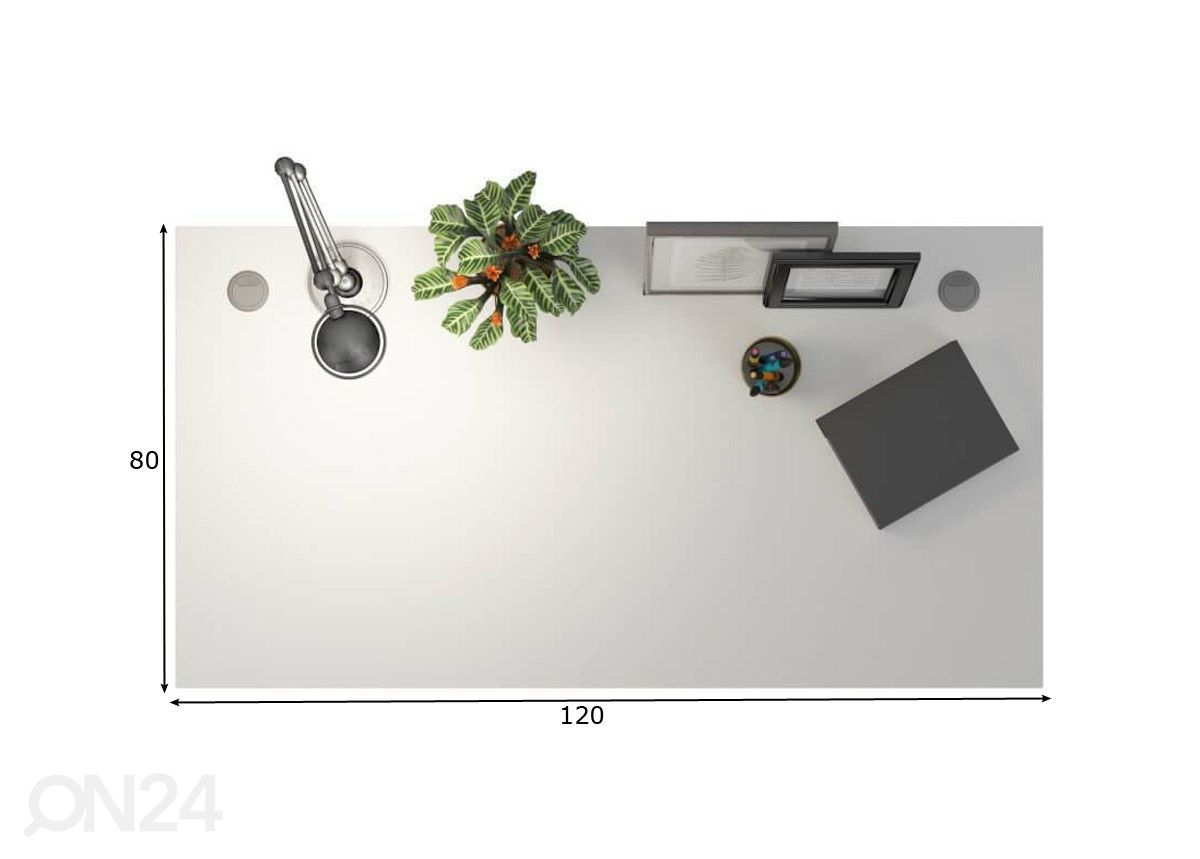Työpöydän kansilevy Prima 120 cm kuvasuurennos mitat