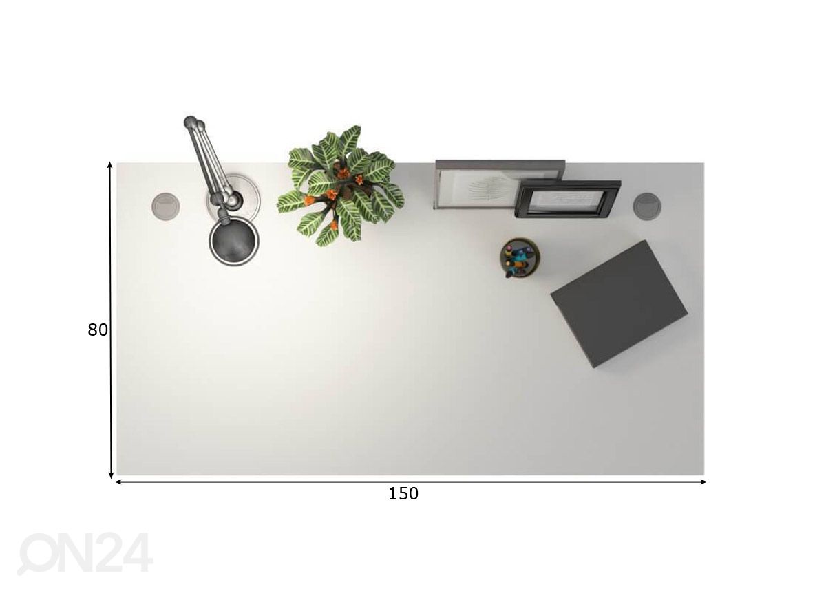 Työpöydän kansilevy Prima 150 cm kuvasuurennos mitat